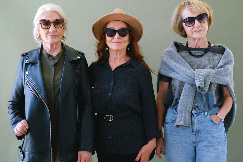 Three confident, stylish senior women